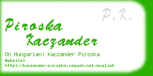 piroska kaczander business card